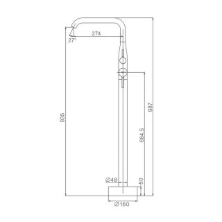 Напольный смеситель для ванны Raglo R20.33.09 графит